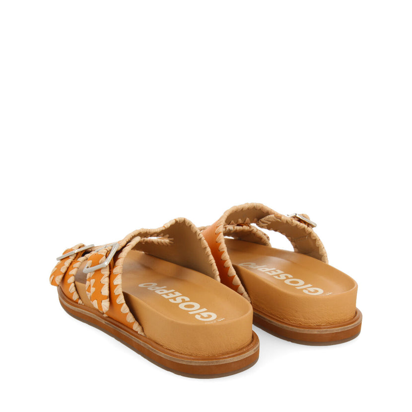 Sandalias naranja tipo bio con hebillas para mujer pancas 