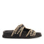 Pancas women's black footbed sandals with buckles