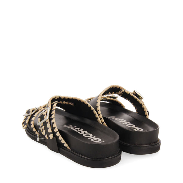 Sandalias negras tipo bio con hebillas para mujer pancas 