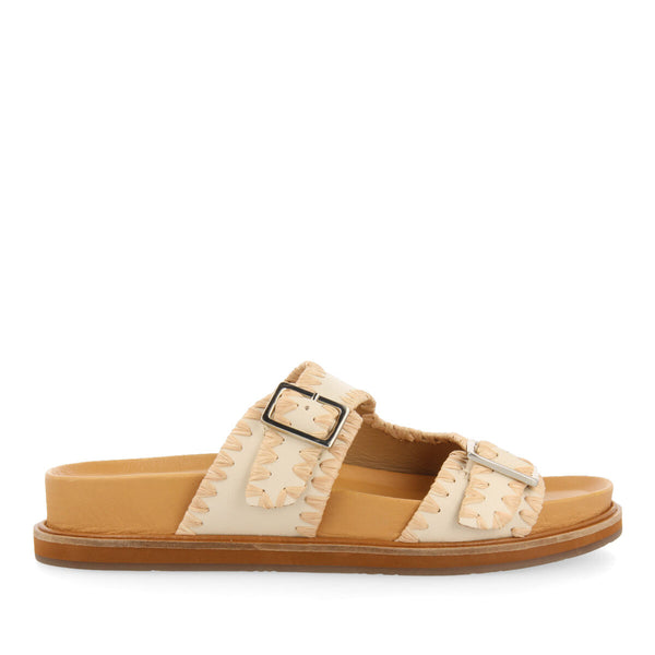 Sandalias off-white tipo bio con hebillas para mujer pancas 