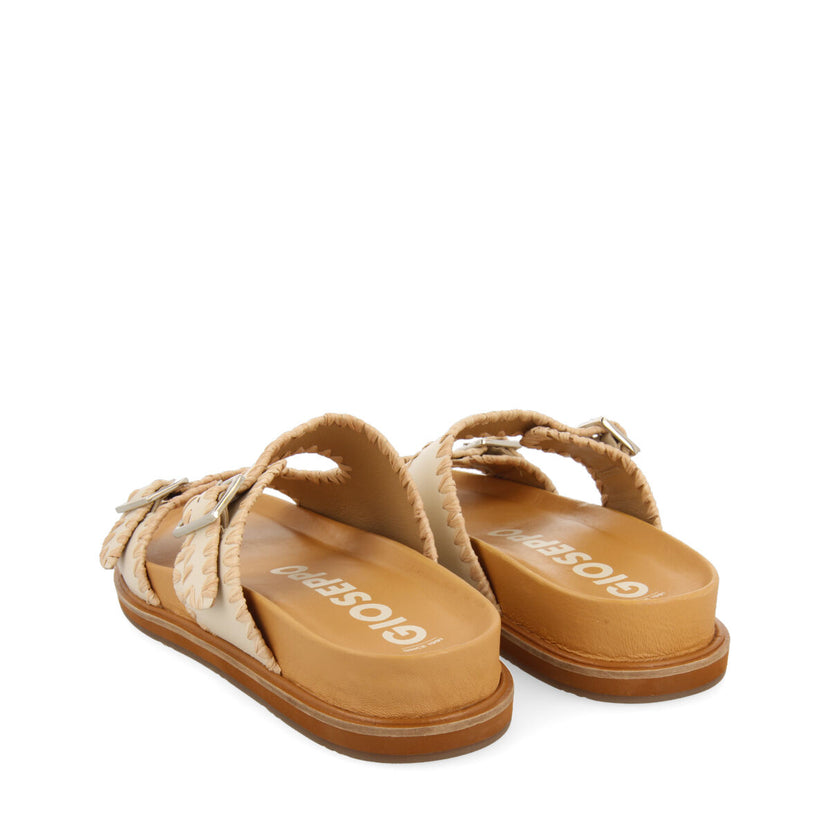 Sandalias off-white tipo bio con hebillas para mujer pancas 
