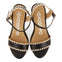 Sandalias de piel color negro con pespuntes y cuña de yute para mujer neiva 