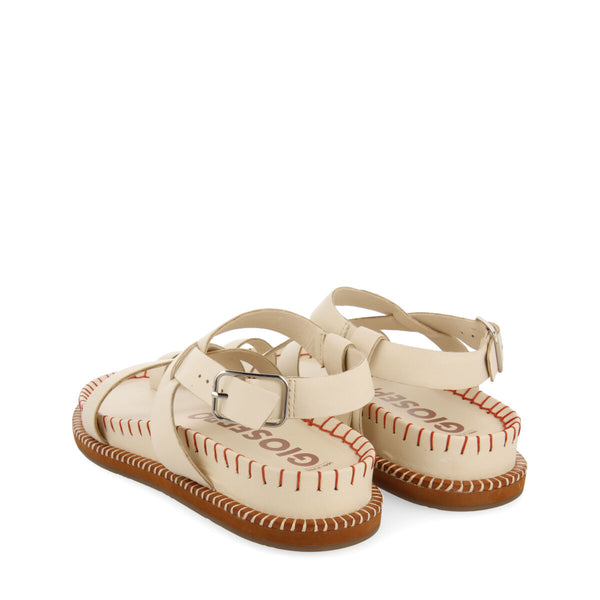 Sandalias off-white tipo bio con tiras para mujer liborina  