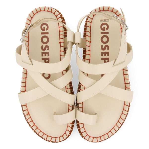 Sandalias off-white tipo bio con tiras para mujer liborina  