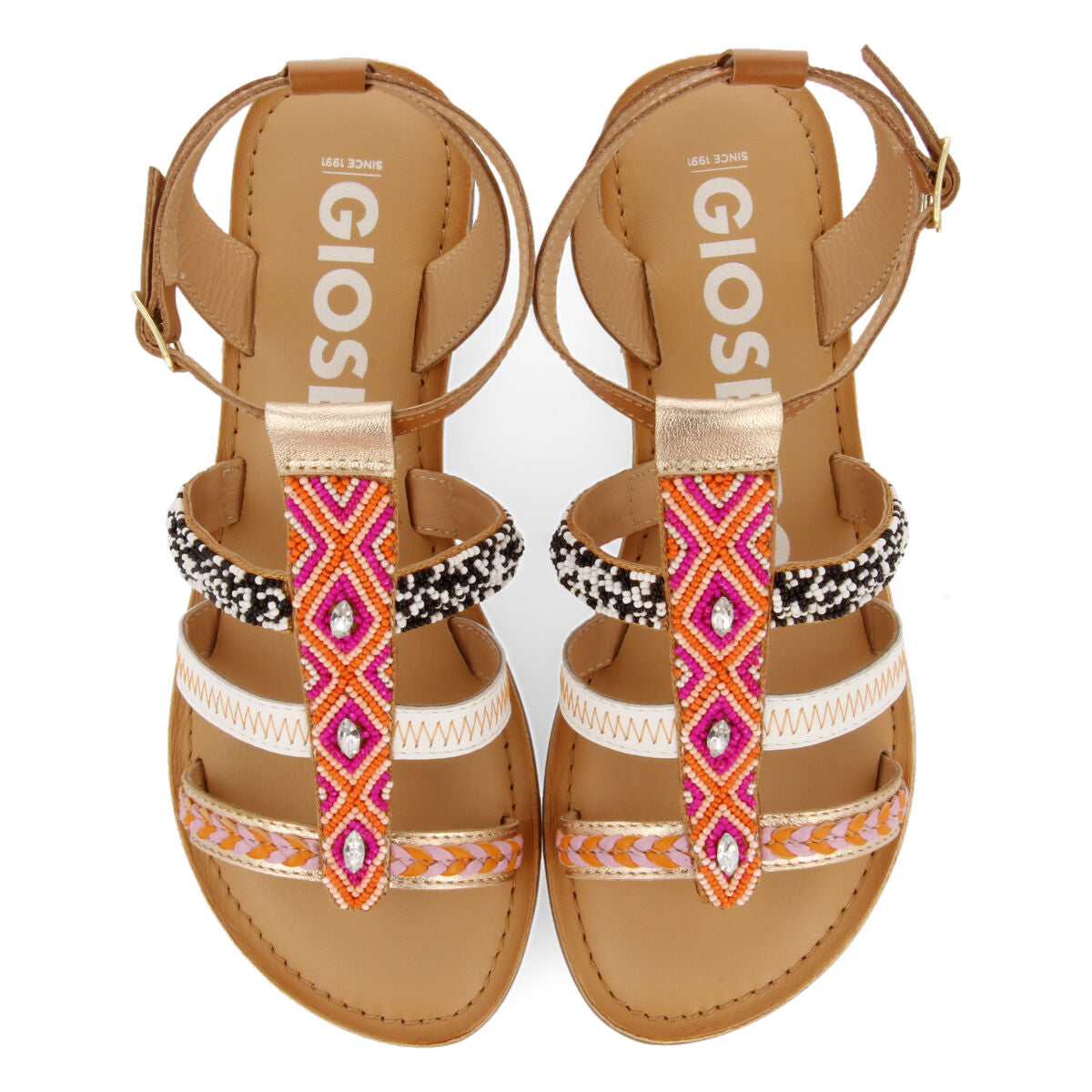 Gatun women's multicoloured geometric sandals