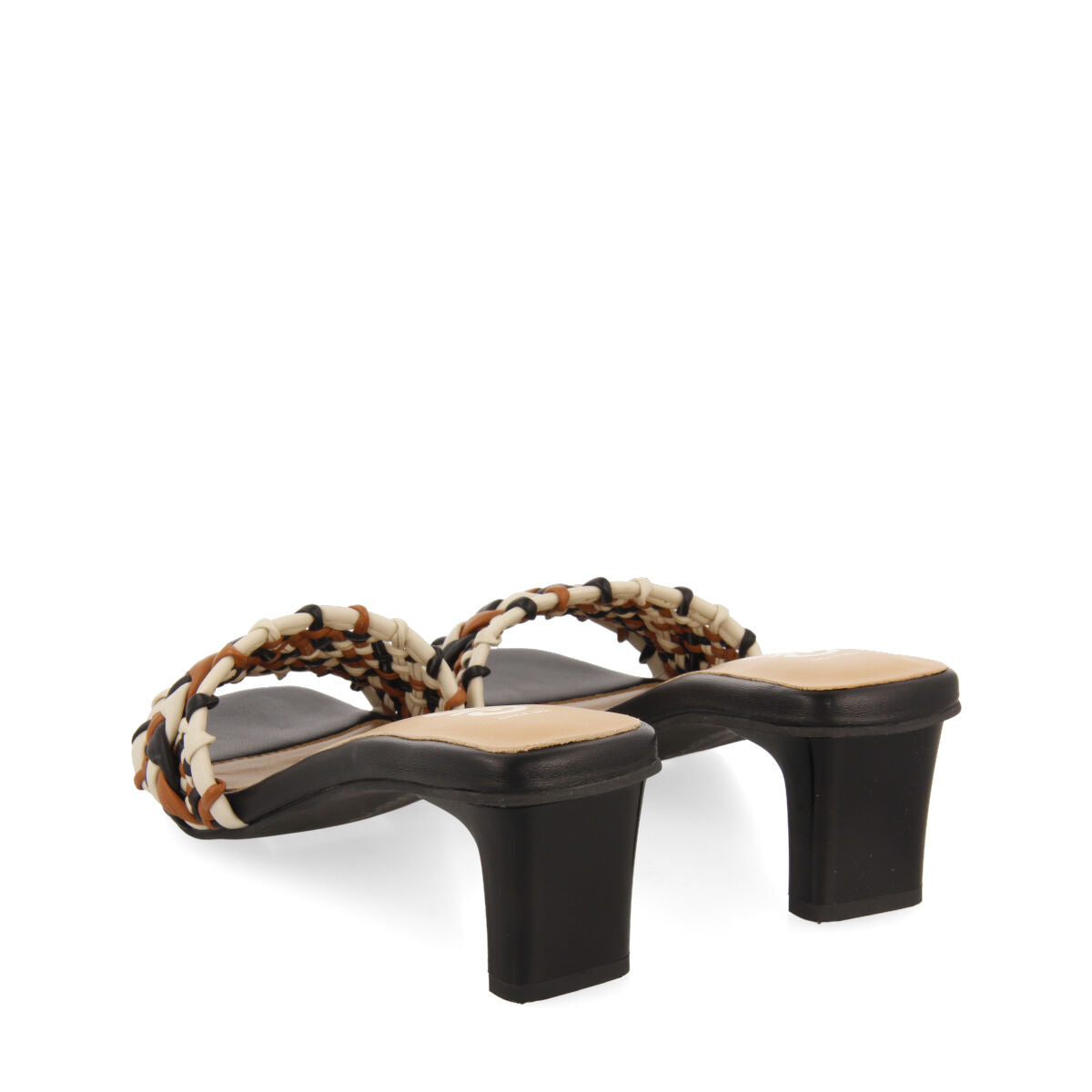 Saboga women's multicoloured sandals with heels and braided vamps