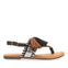 Piritu women's black and silver sandals with tassels