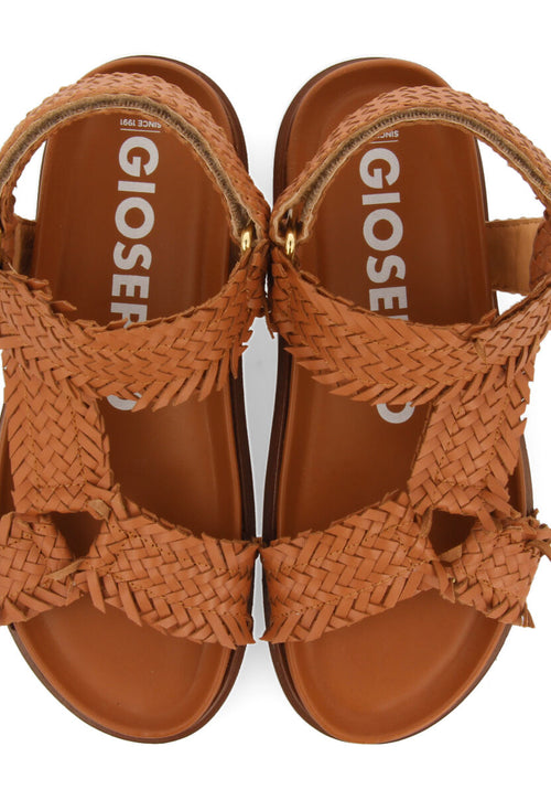 Sandalias color cuero tipo bio con tiras trenzadas para mujer lassance  