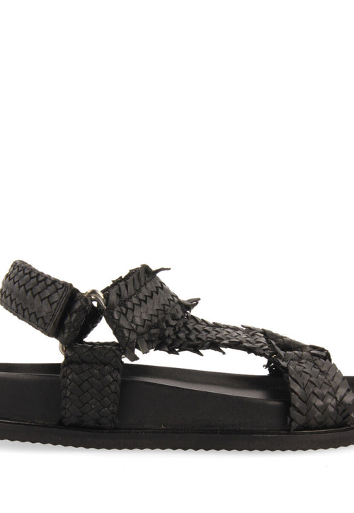 Sandalias negras tipo bio con tiras trenzadas para mujer lassance  