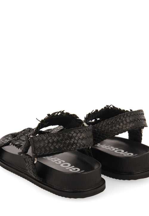 Sandalias negras tipo bio con tiras trenzadas para mujer lassance  