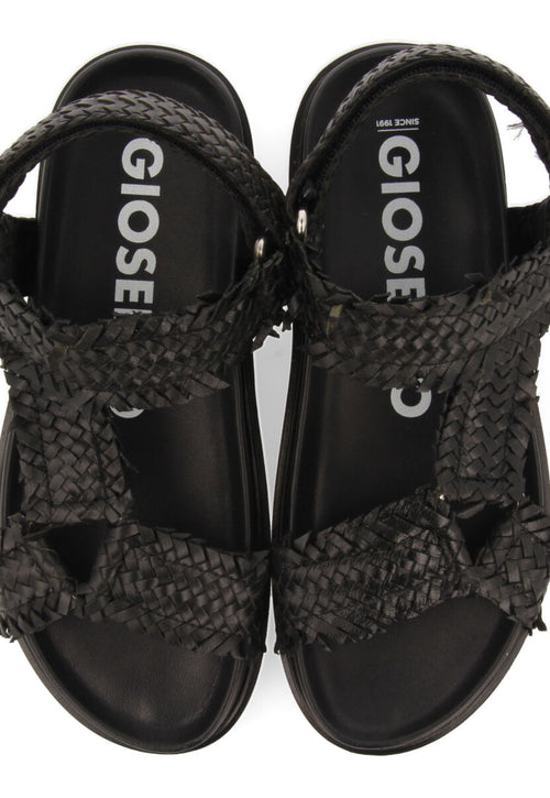 Sandalias negras tipo bio con tiras trenzadas para mujer lassance  