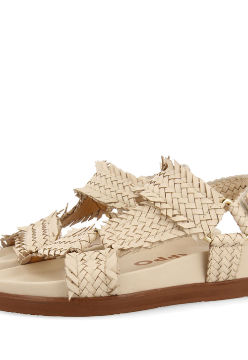 Sandalias off-white tipo bio con tiras trenzadas para mujer lassance  