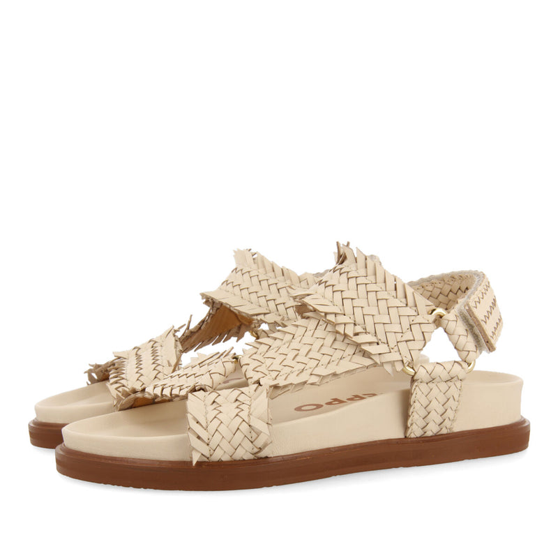 Sandalias off-white tipo bio con tiras trenzadas para mujer lassance  