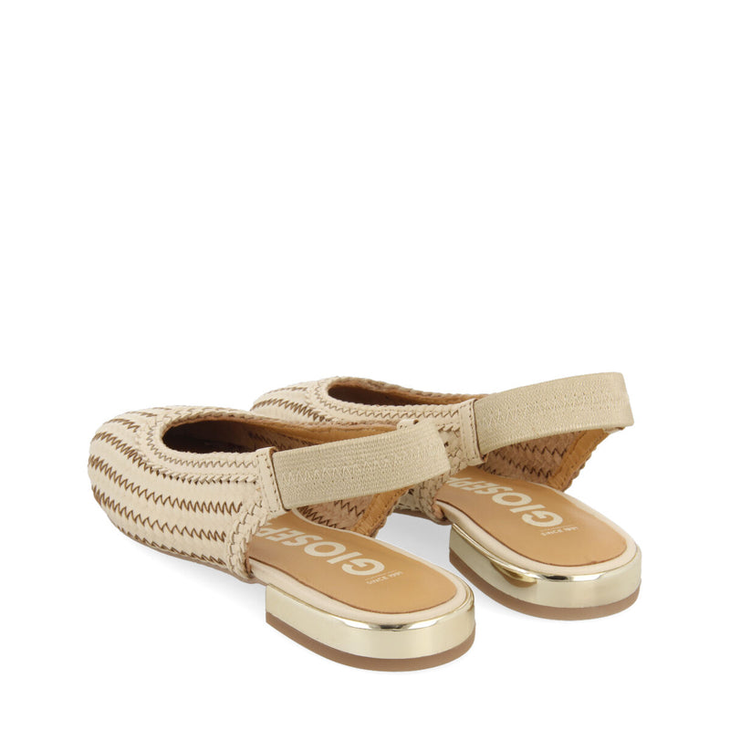 Itapora women's off-white braided leather slingback ballet flats