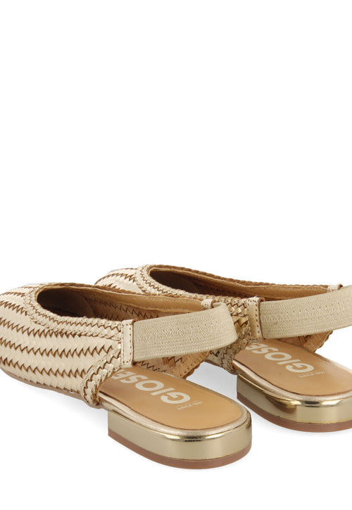 Ballerine slingback dorate in pelle intrecciate per donna itapora 