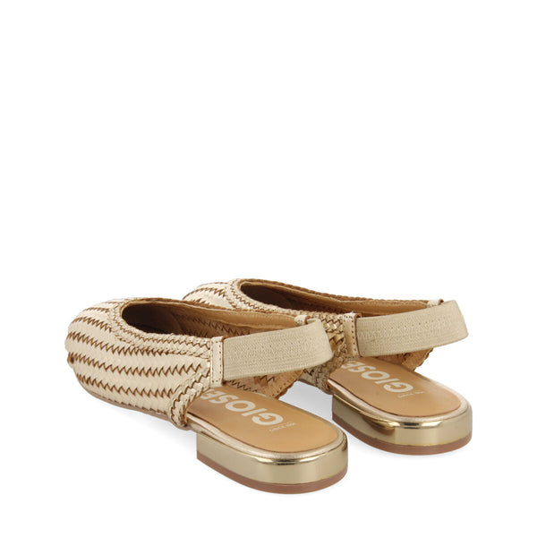 Bailarinas doradas de piel trenzadas destalonadas para mujer itapora 