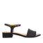 Kourou women's black braided sandals with low heels