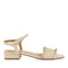 Sandalias off-white trenzadas con tacón bajo para mujer kourou