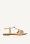Icari women's flat off-white braided leather sandals