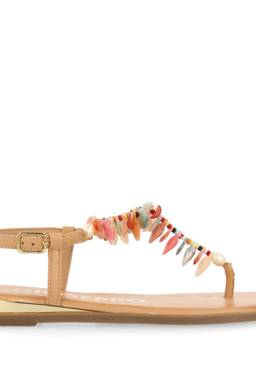 Sandalias con conchas multicolor y mini cuña para mujer guaraita