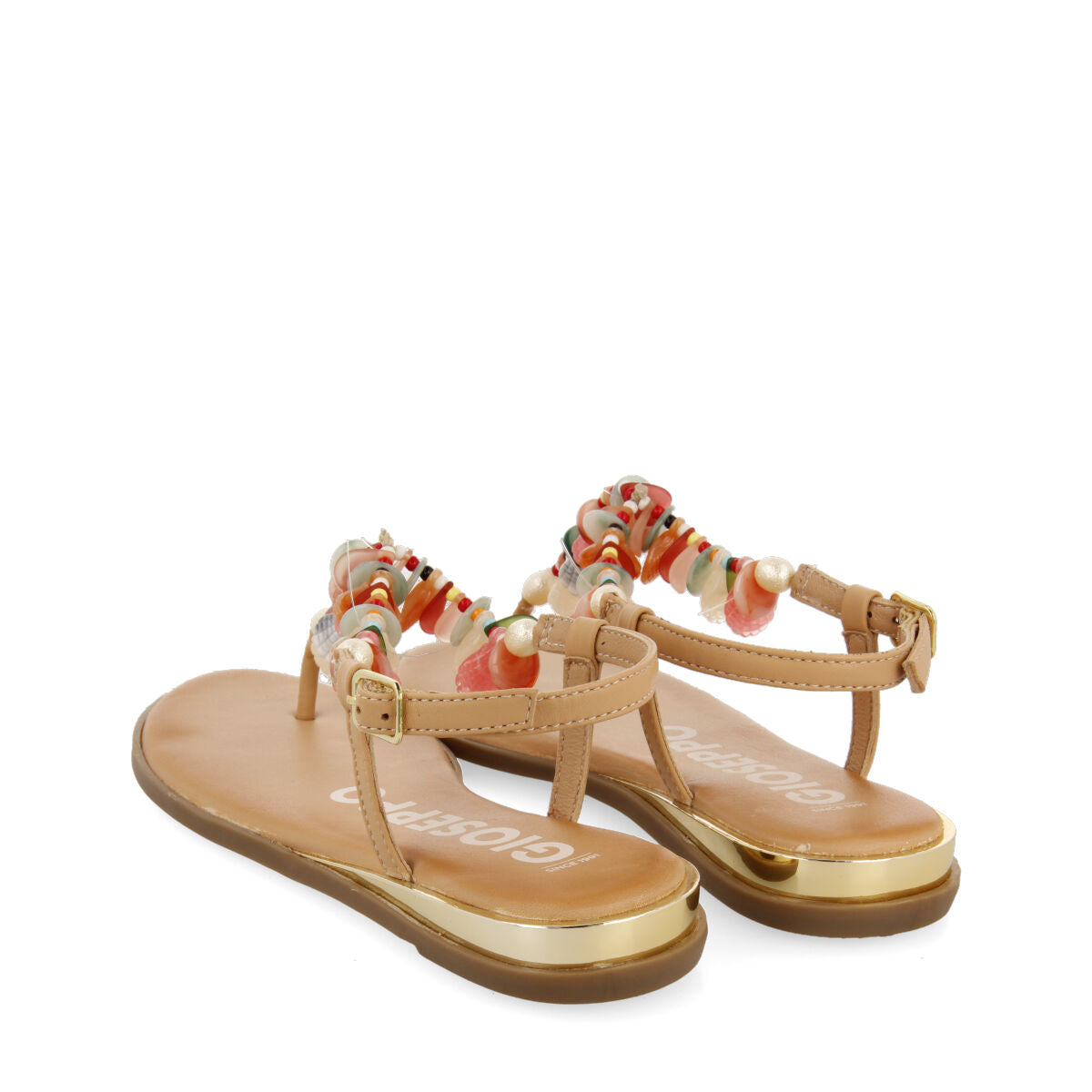 Guaraita women's sandals with mini wedges and multicoloured shells