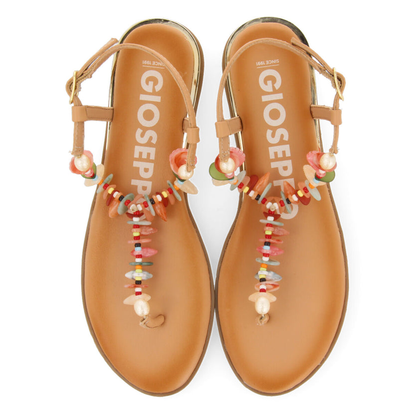 Sandalias con conchas multicolor y mini cuña para mujer guaraita