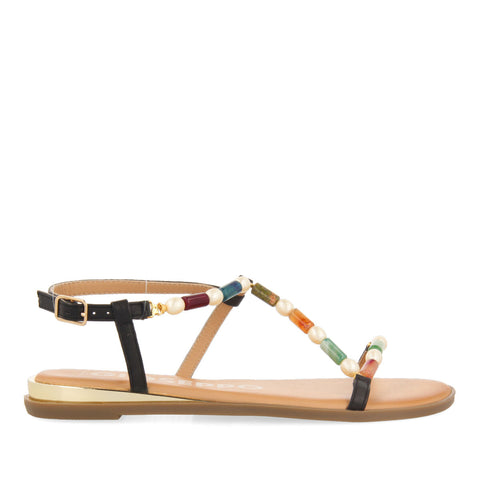 SANDALIAS MULTICOLOR CON PIEDRAS Y PERLAS PARA MUJER LASSON 