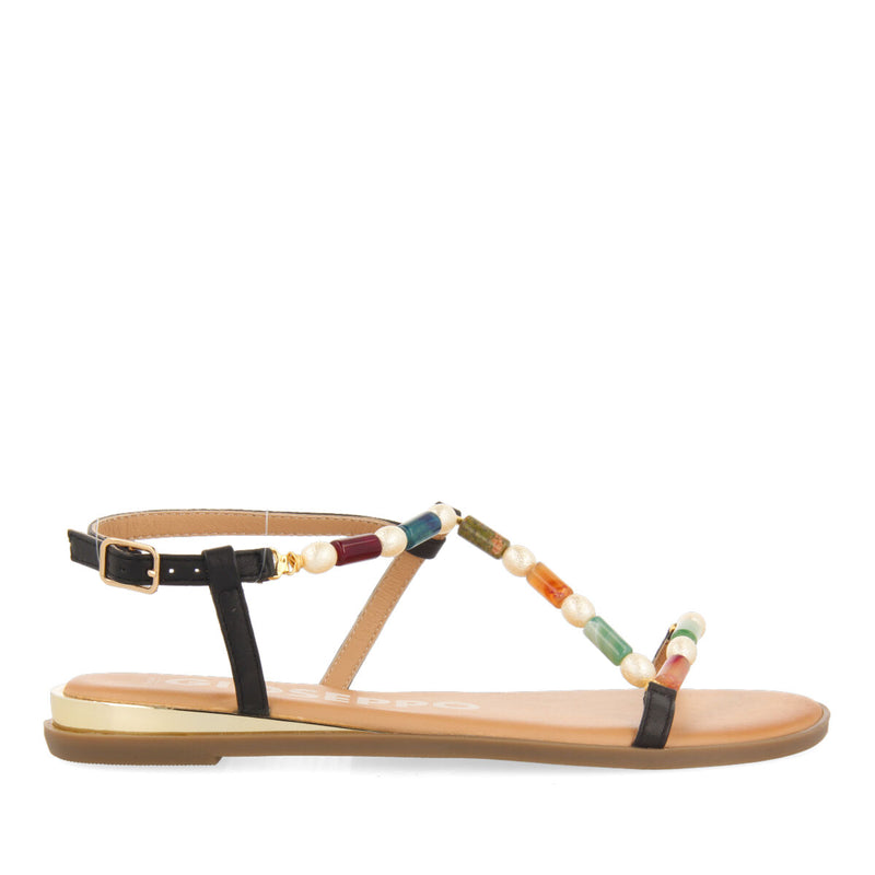 Sandalias multicolor con piedras y perlas para mujer lasson 