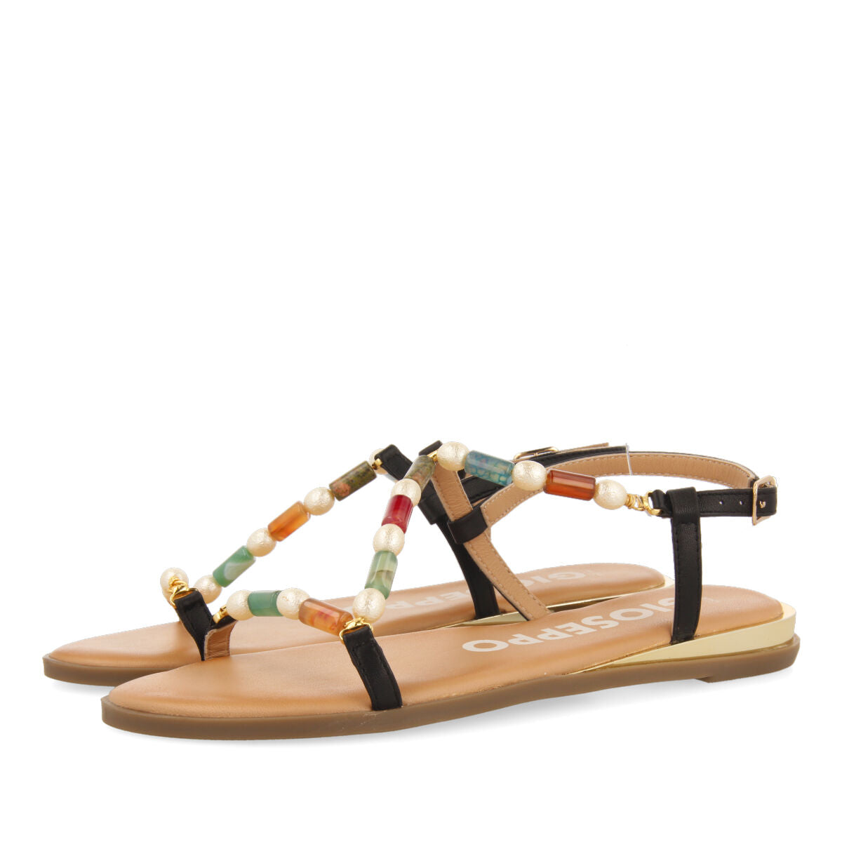 Lasson women's multicoloured sandals with stones and pearls
