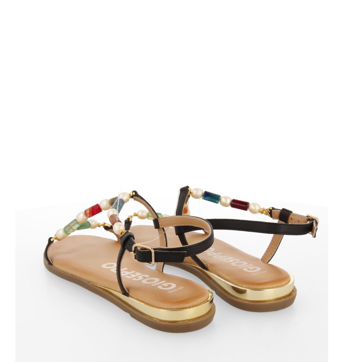 Lasson women's multicoloured sandals with stones and pearls
