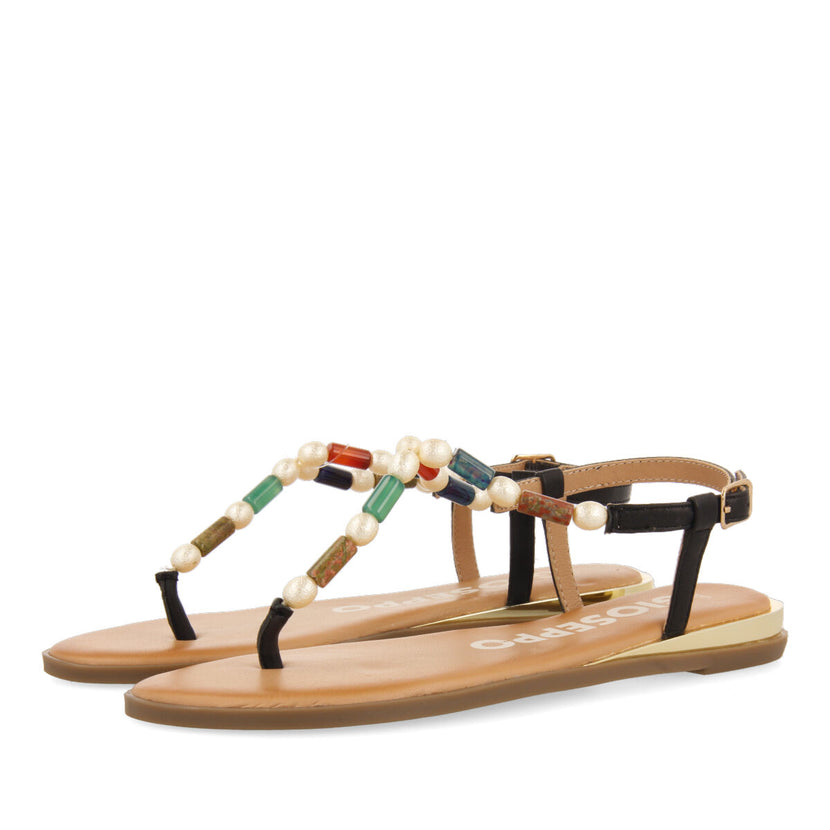 Sandalias multicolor con piedras y perlas para mujer itauna 