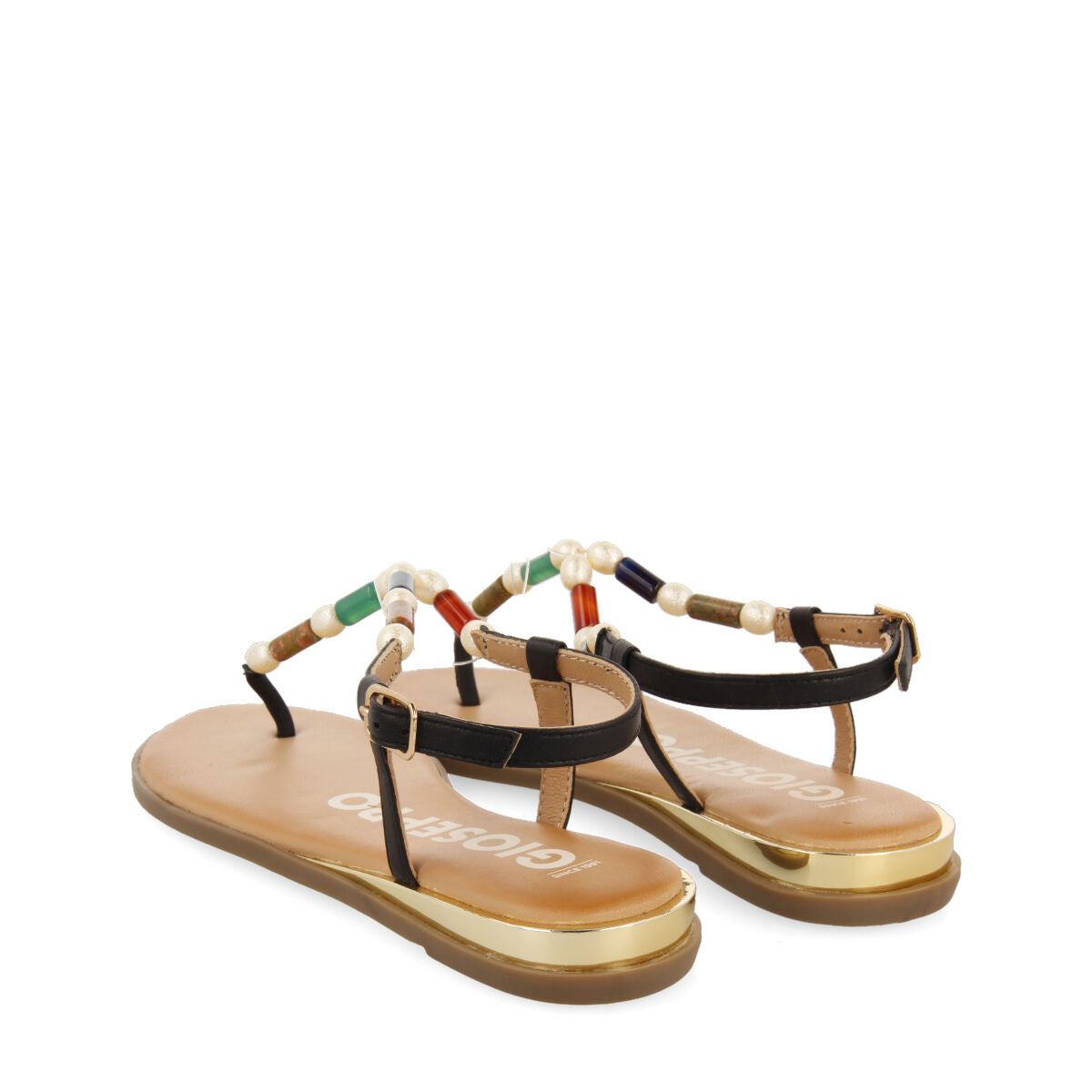 Itauna women's multicoloured sandals with stones and pearls