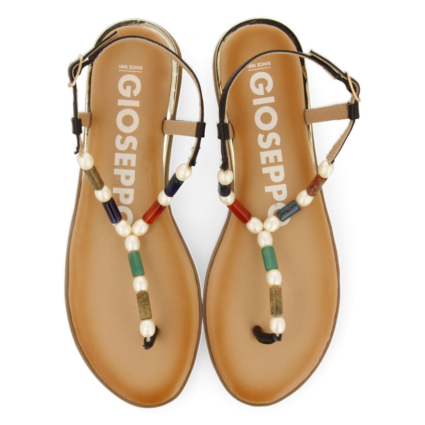 Sandalias multicolor con piedras y perlas para mujer itauna 