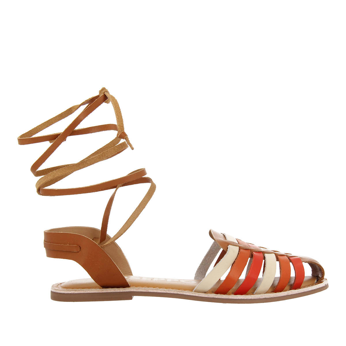 Ransart women's multicoloured multi-strap roman sandals with laces