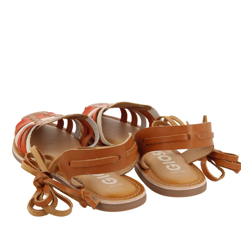 Sandalias cangrejeras multicolor de estética romana con cordones para mujer ransart