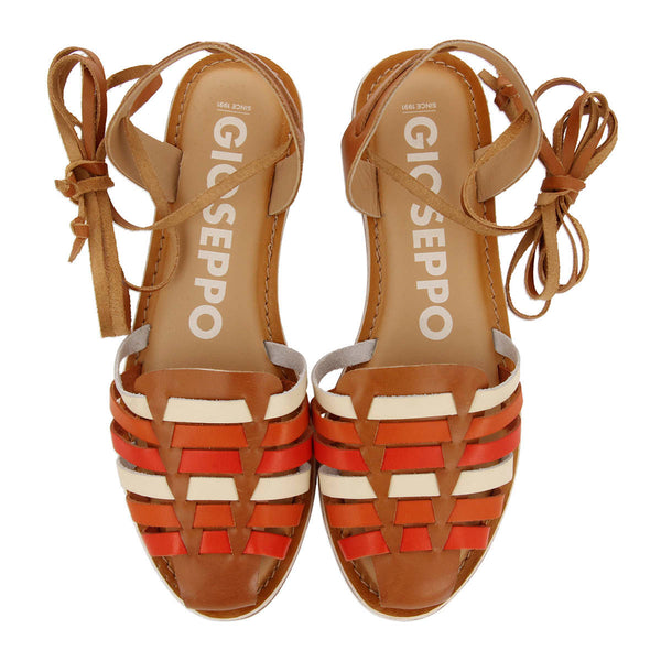 Sandalias cangrejeras multicolor de estética romana con cordones para mujer ransart