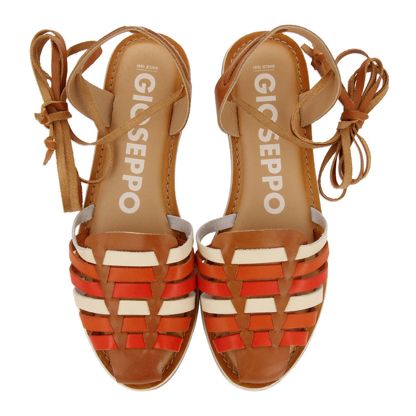 Sandalias cangrejeras multicolor de estética romana con cordones para mujer ransart