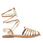 Sandalias cangrejeras doradas de estética romana con cordones para mujer ransart