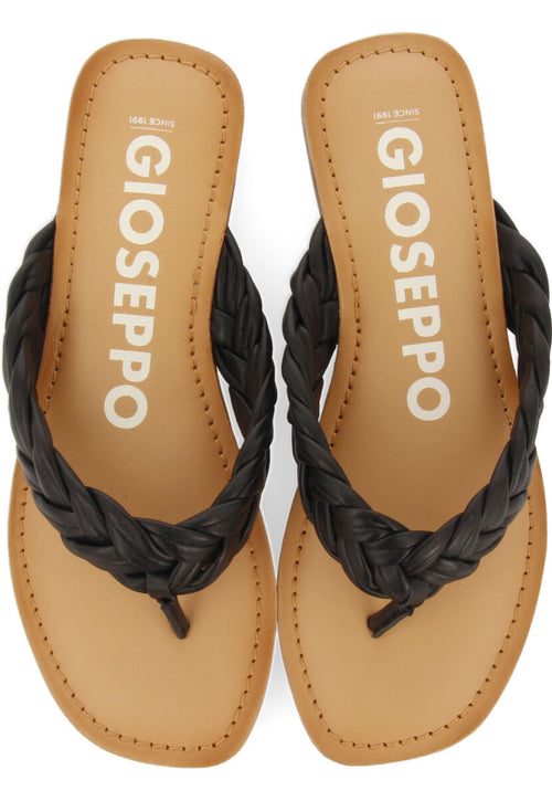 Sandalias planas trenzadas color negro para mujer bicas 