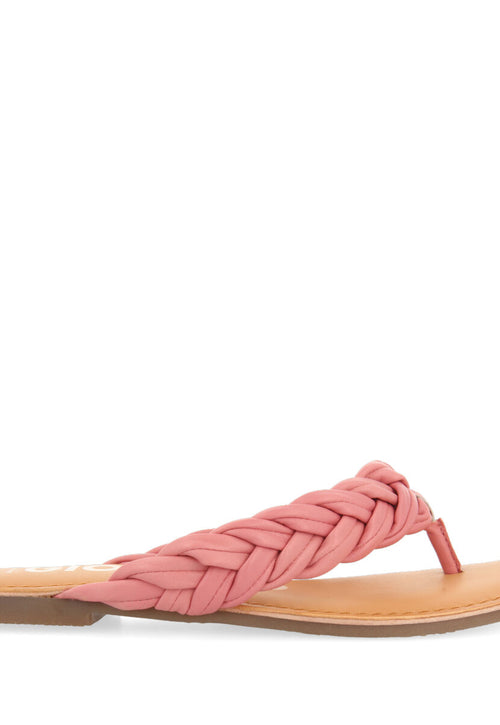 Sandalias planas trenzadas color rosa para mujer bicas 