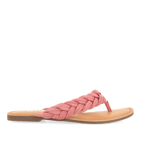 SANDALIAS PLANAS TRENZADAS COLOR ROSA PARA MUJER BICAS 