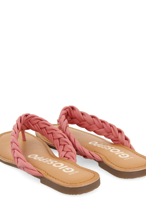 Sandalias planas trenzadas color rosa para mujer bicas 
