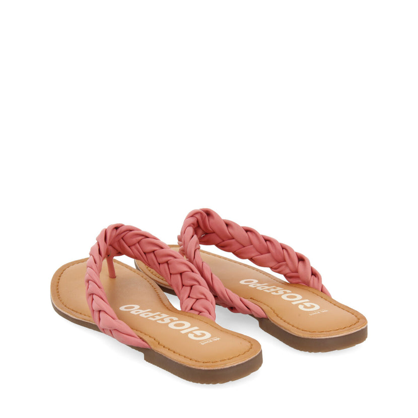 Sandalias planas trenzadas color rosa para mujer bicas 