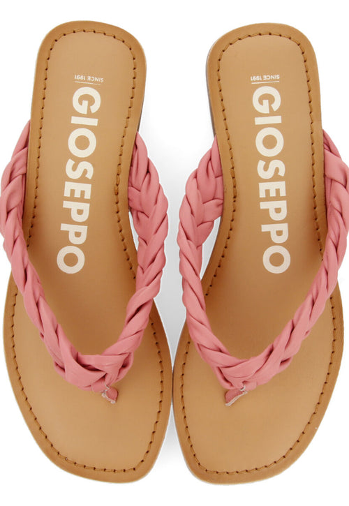 Sandalias planas trenzadas color rosa para mujer bicas 