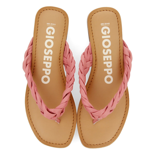 Sandalias planas trenzadas color rosa para mujer bicas 