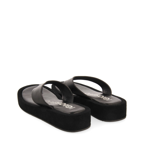 Sandalias de piso grueso con tira color negro para mujer domats 