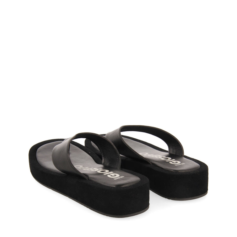 Sandalias de piso grueso con tira color negro para mujer domats 