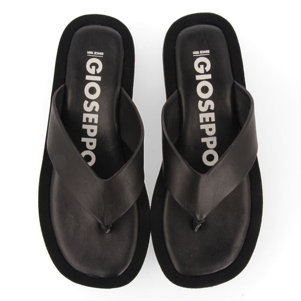 Sandalias de piso grueso con tira color negro para mujer domats 
