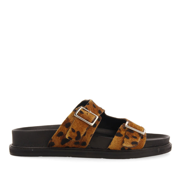 Sandalias tipo bio con hebillas y animal print para mujer moema  