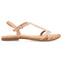Sandalias planas nude con tiras y adornos para mujer corlier
